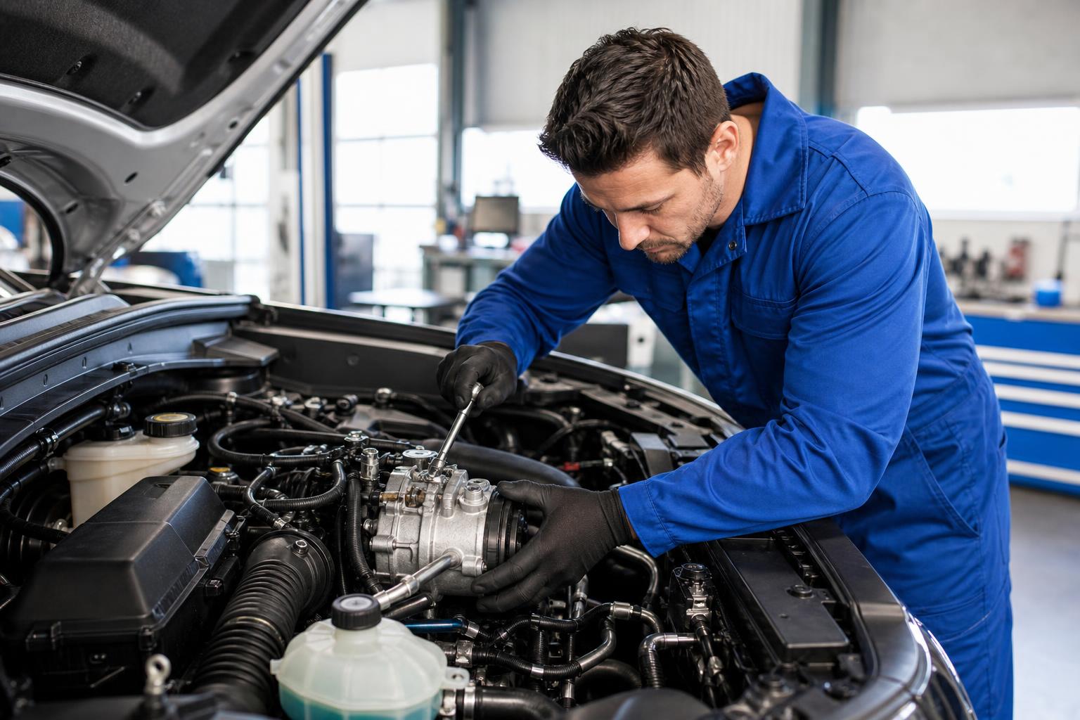 Mecânico especializado em reparo de compressor
